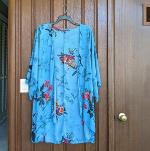 Blue Floral Kimono 3x (Plus)